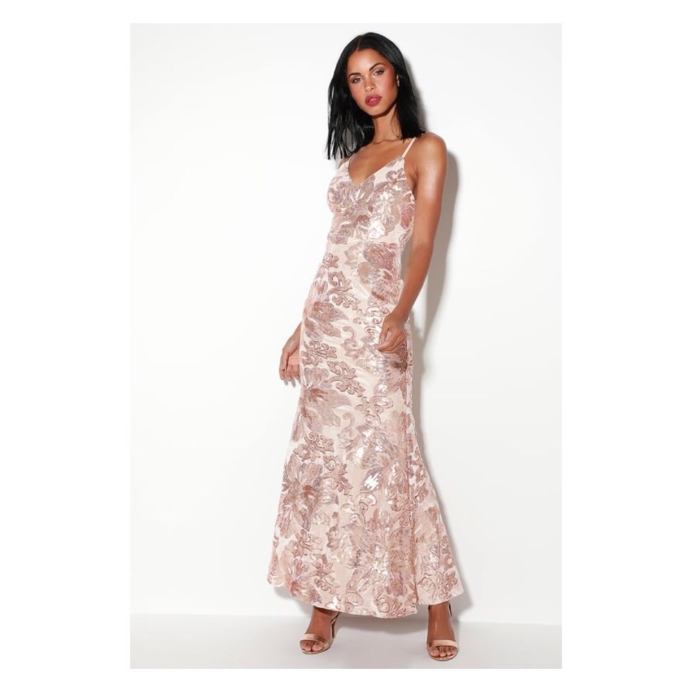 Love You To Blush Sequin Maxi Dress